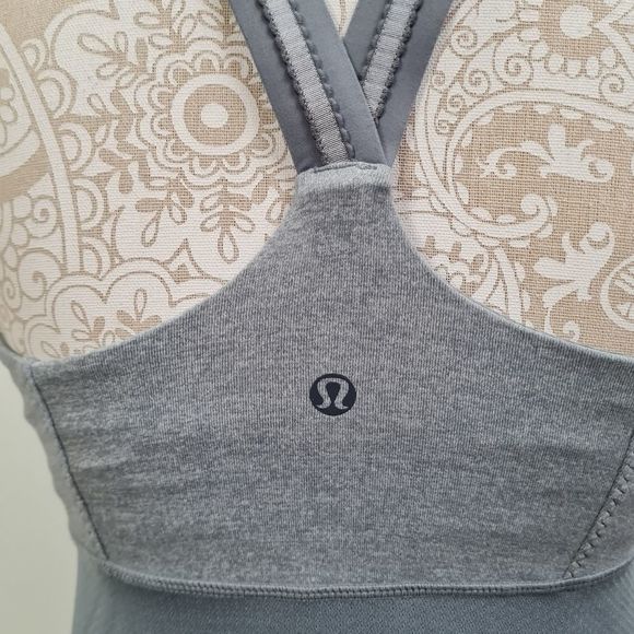 Lululemon Women Cross My Heart Tank Top Heathered Blurred Gray Size 8 - Picture 9 of 16